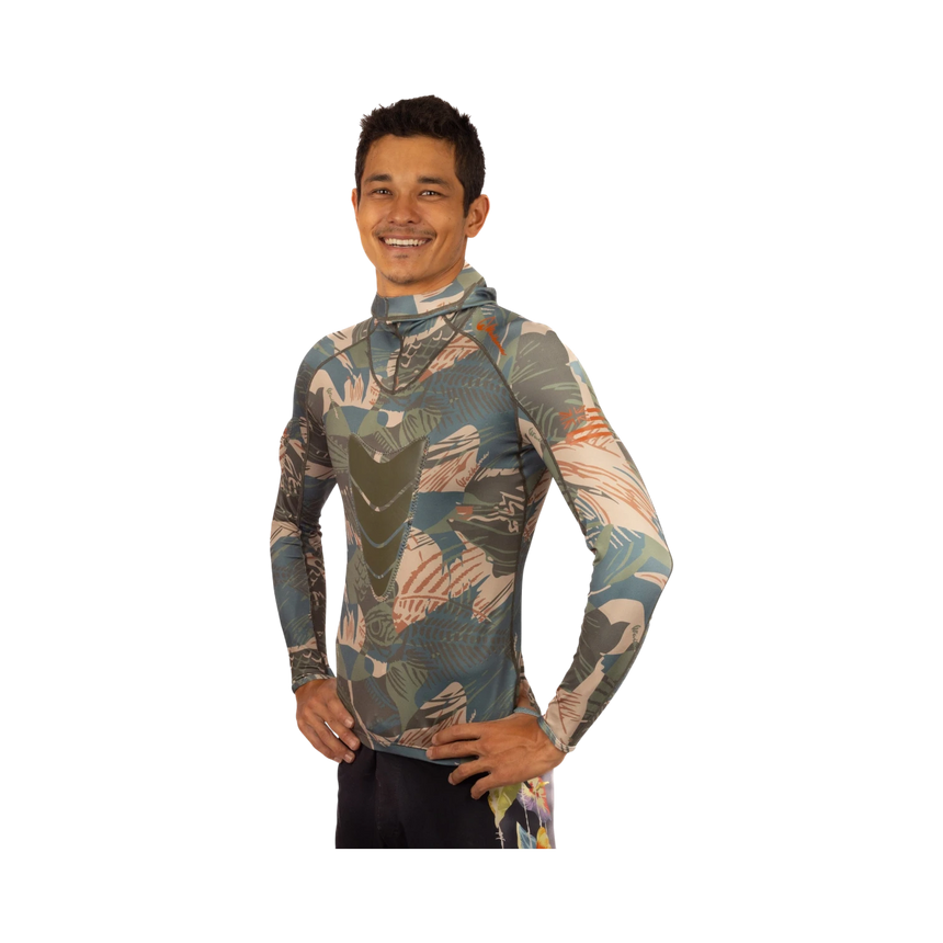 Waihana Hawaiian Brushstroke Hooded Spearfishing Rashguard