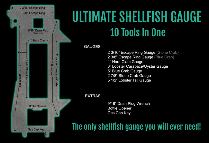 Ultimate Shellfish Gauge Measuring Tool Florida Edition