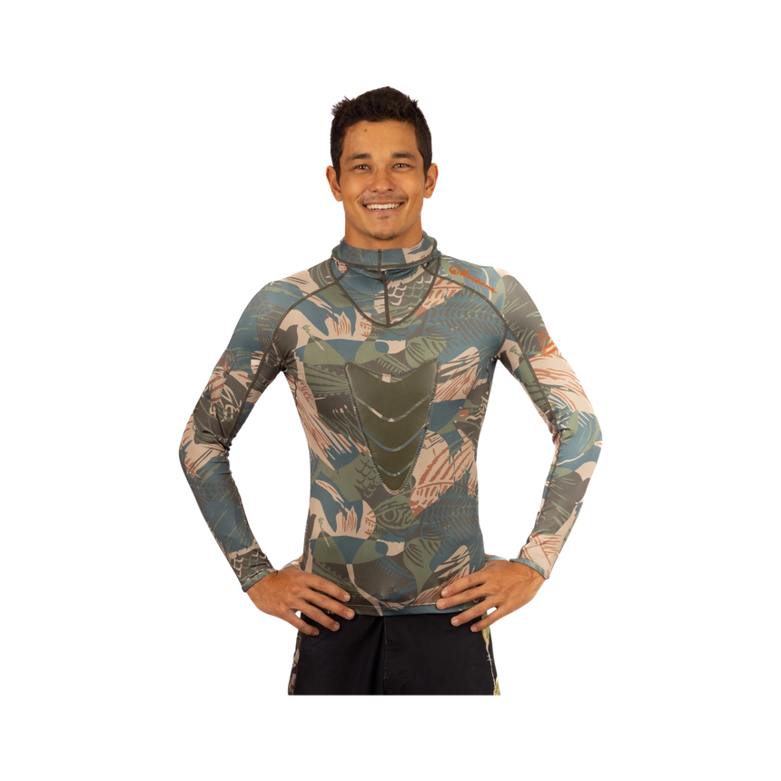 Waihana Hawaiian Brushstroke Hooded Spearfishing Rashguard