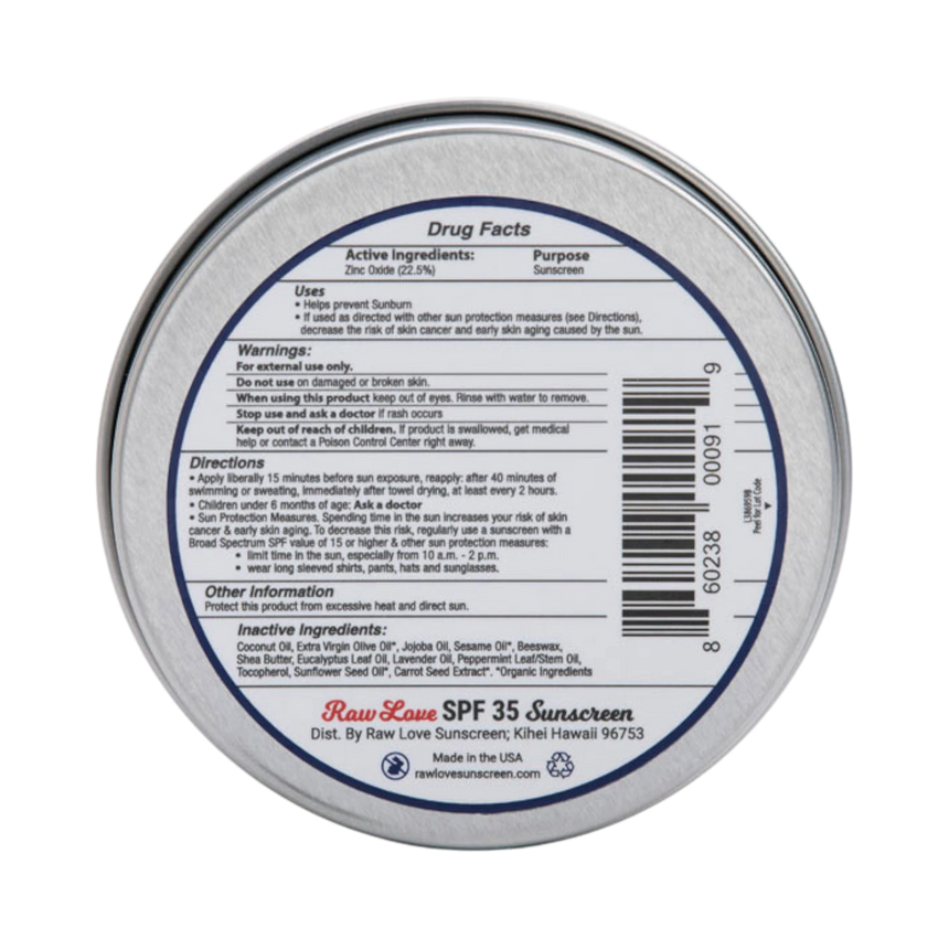 Raw Love Mineral Sunscreen Tin (4 oz)