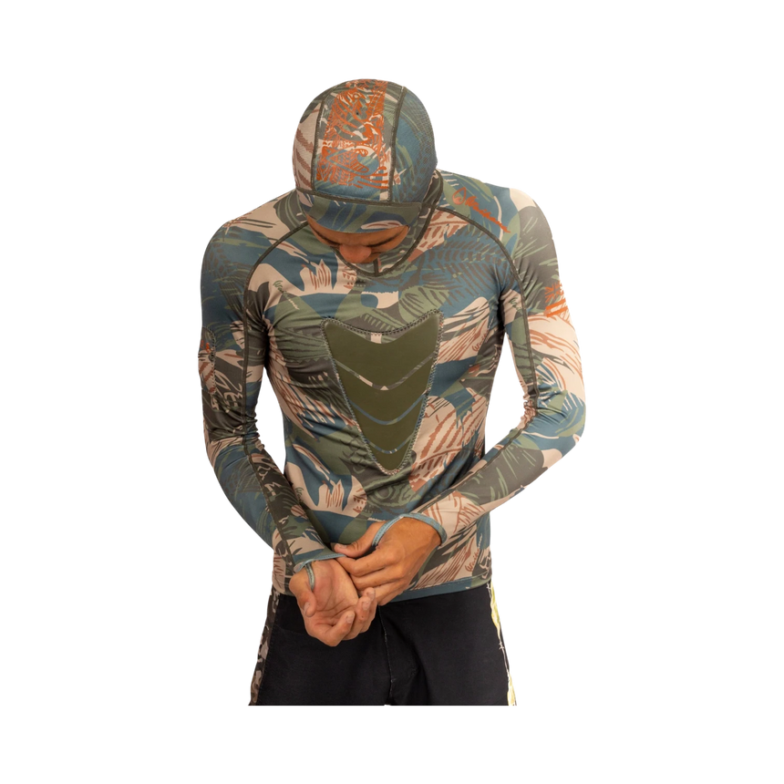 Waihana Hawaiian Brushstroke Hooded Spearfishing Rashguard